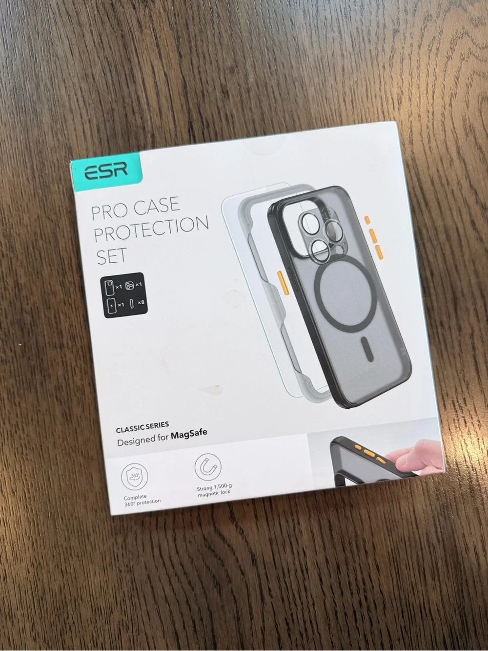 ESR Pro Case Protection Set - Clear with Black Trim -iPhone 15 Pro